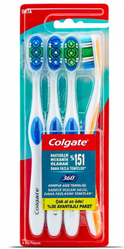 Colgate 360 4'lü Paket Diş Fırçası 1 adet
