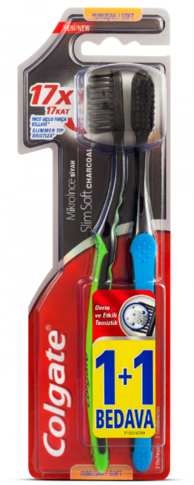 Colgate Mikro İnce Siyah 1+1 Diş Fırçası 1 adet