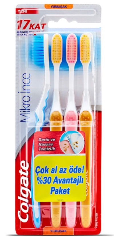 Colgate Mikro İnce Compact 4'lü Paket Diş Fırçası 1 adet