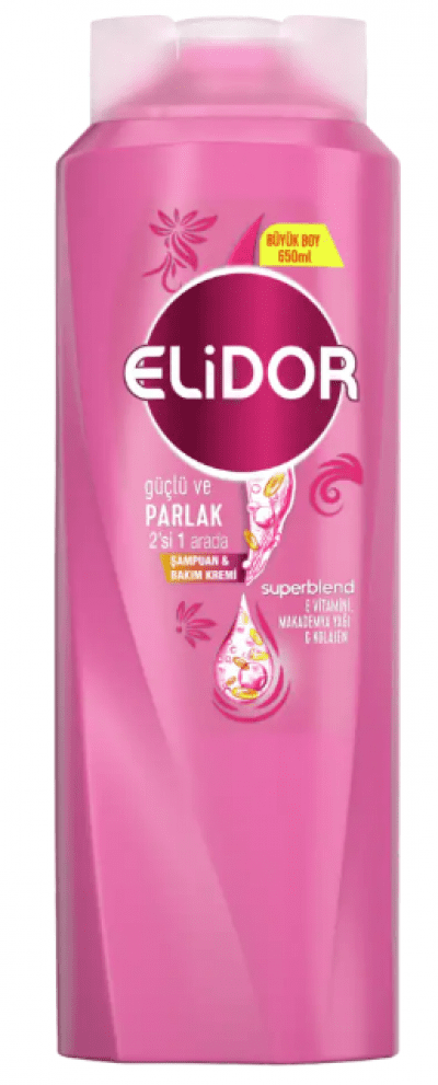 Elidor Güçlü ve Parlak Saçlar 2 si 1 Arada Şampuan 650 ml