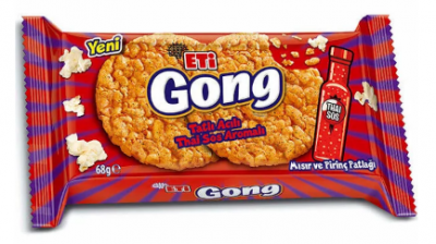 Eti Gong Sweet and Hot Corn Puffed Rice  68 gr