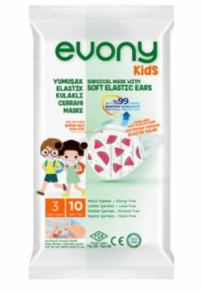 Evony Soft Elastic Ear Surgical Mask Kids  10 pcs