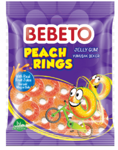 Kervan Gıda Bebeto Peach Rings  80 gr