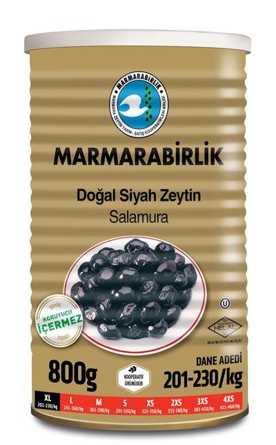 Marmarabirlik Siyah Zeytin Marbir Yağlı Salamura Yağ Ölçü : XL 800 gr