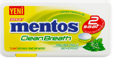 Mentos 2 Hours Clean Breath Plastic Dispenser Lemon Candy  21 gr