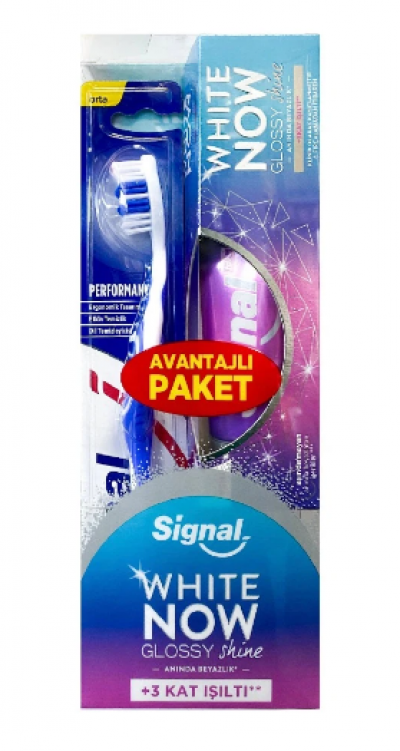 Signal White Now Glossy Shine Toothpaste 75 ml+Toothbrush  1 pcs
