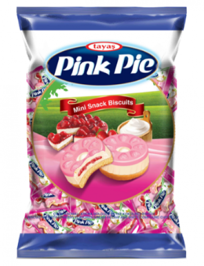 Tayaş Pink Pie Krema Dolgulu Beyaz Kokolin Kaplı Çilekli Bisküvi 1000 Gr
