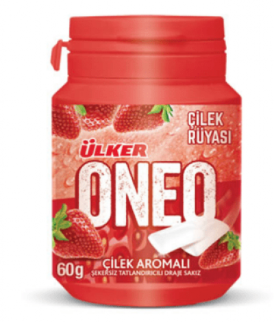 Ülker Oneo Strawberry Bottle Dragee Gum 60 gr