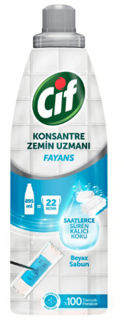 Cif Konsantre Zemin Uzmanı Fayans Beyaz Sabun 895 ml