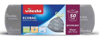 Vileda Ecobag Drawstring Garbage Bag Large Size 10 pcs