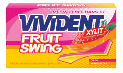 Vivident Fruit Swing Strawberry&Mandarin Flavored Gum  26 gr